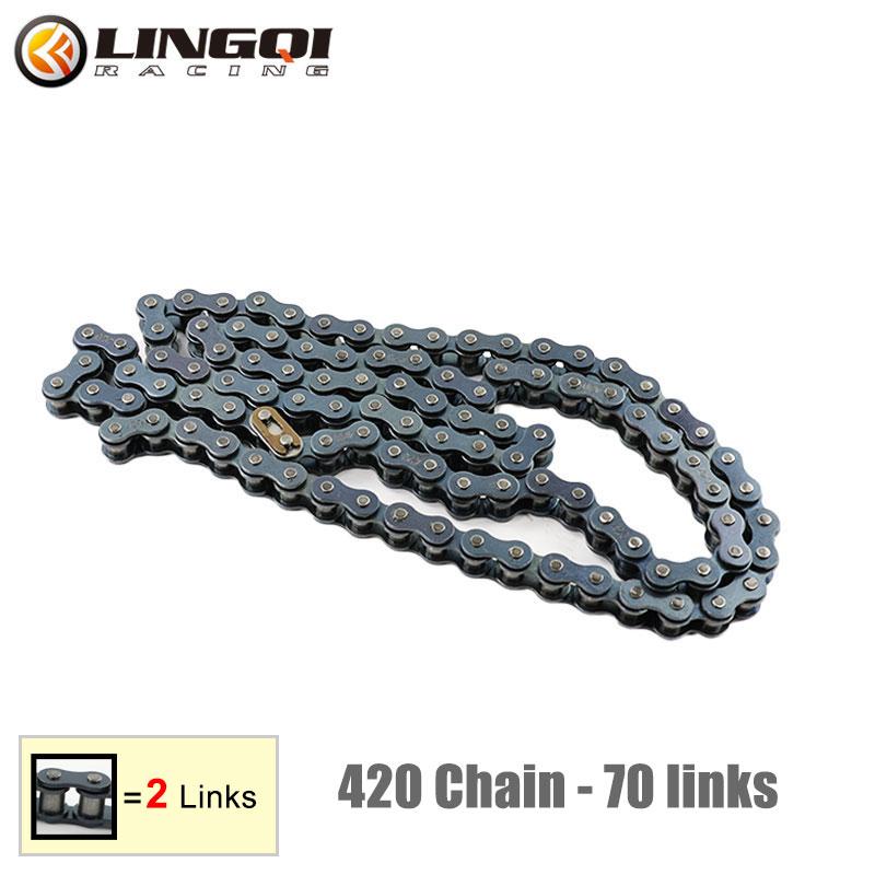 

LINGQI RACING 70L 72L 76L 78L 82L 88L 92L 94L 98L 102L 106L 108L 120L 132L Links 420 Chain For ATV Kart Scooter Off Road Parts 420-70L
