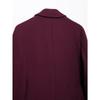 Women Fashion Burgundy Woolen Coat Double Breasted Long Sleeve Lapel Blends Jacket Autumn Winter High Street Outerwear