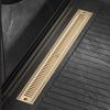 Shower Floor Drain for Bathroom Lavatory Balcony 304 Stainless Steel Brushed Gold Black Long Linear Drainage Side Floor Drains