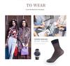 Langsha Women's Mid-Calf Ultra-Thin Black Silk Stockings - Transparent, Core-Spun Short Socks for Summer