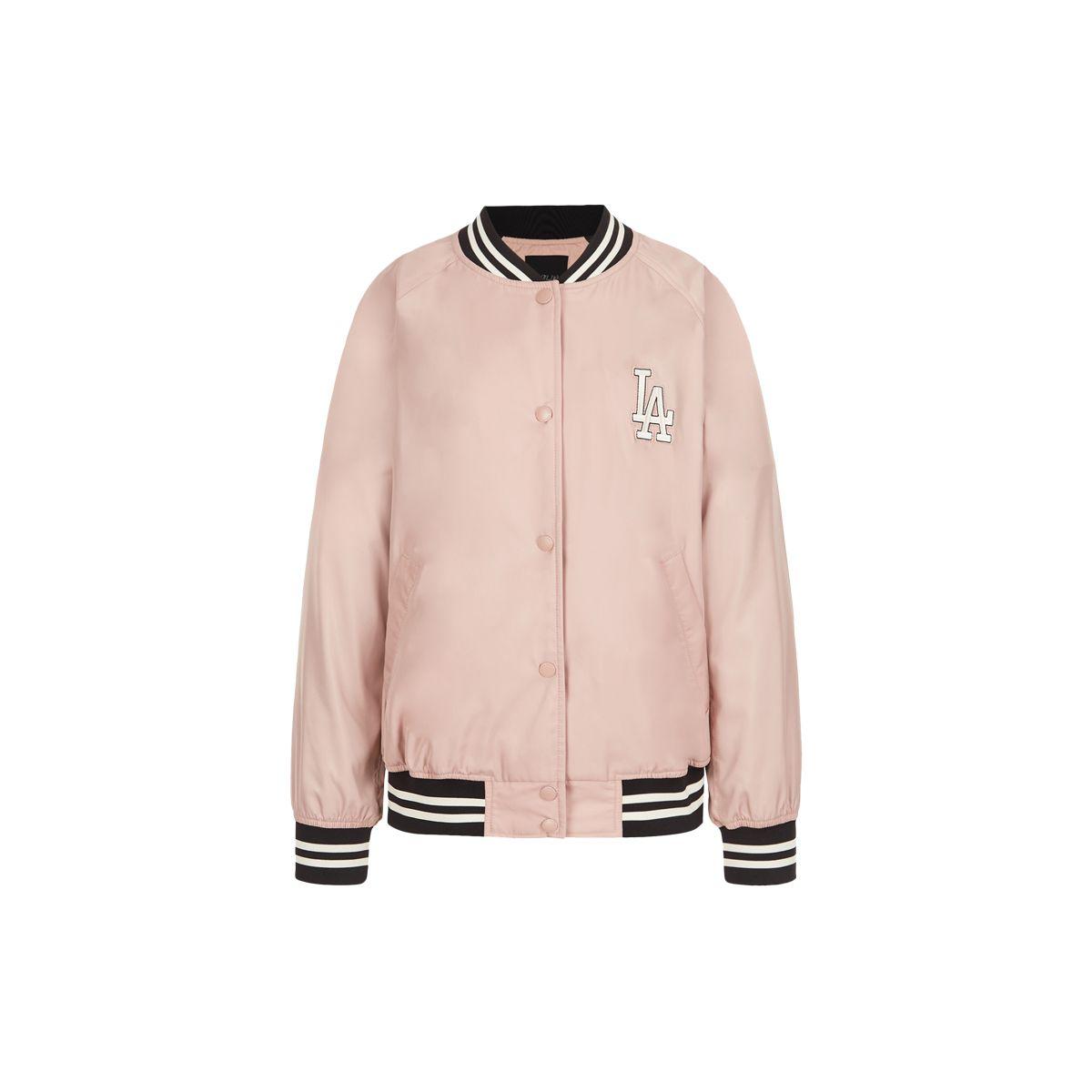 MLB x Disney Kollaboration Los Angeles Dodgers Tier-Muster Gestreiftes Baseballtrikot Unisex-Trikot Pink 31JPK1011-07P S beige