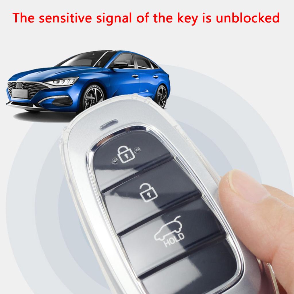 Clear Transparent Tpu Car Smart Key Cover Case For Hyundai Sonata Tucson Santa Fe Cruz Ioniq 5 Palisade Nexo Accessories