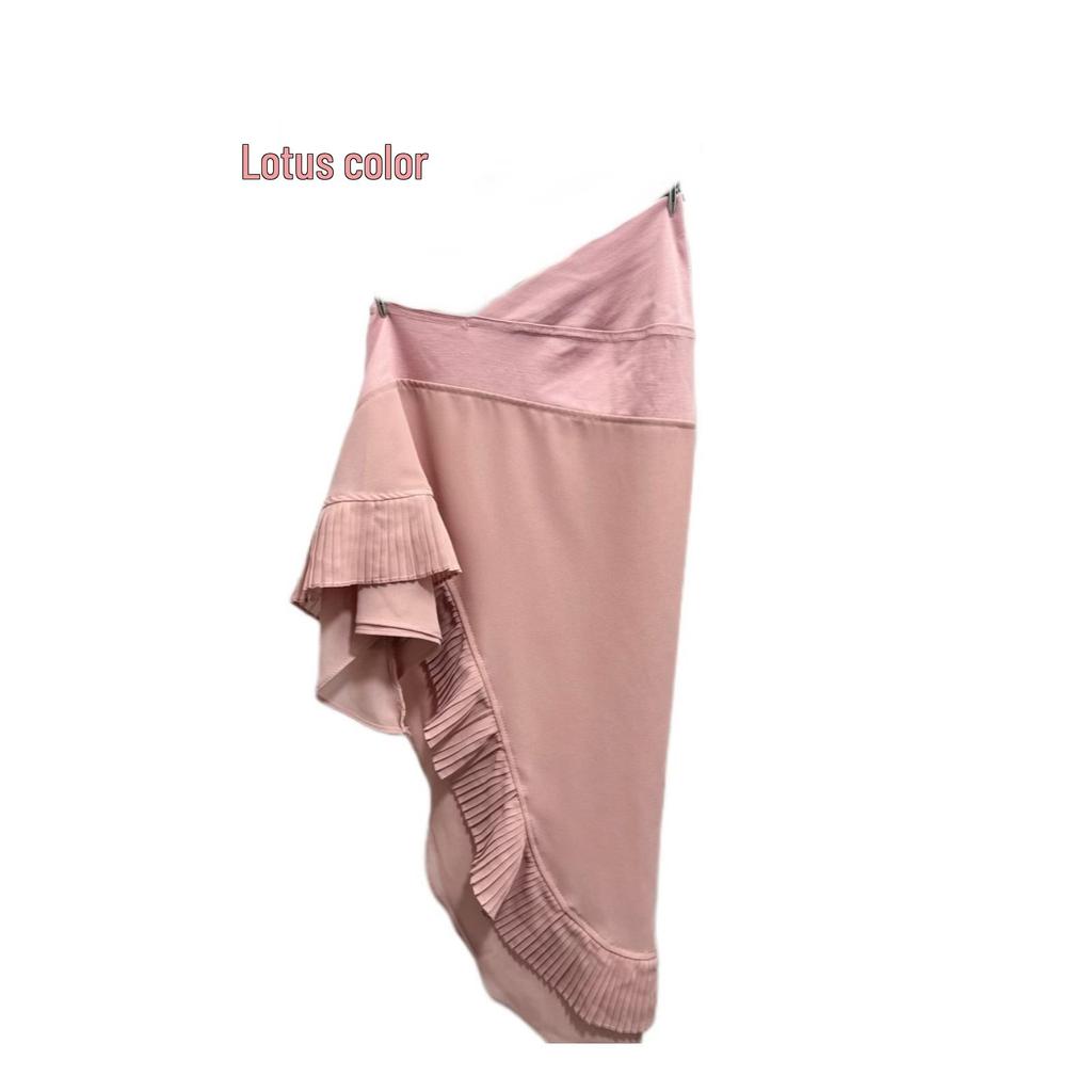 Muslim Women's Double Layer Chiffon Hijab - Pleated Edge Color Block Pullover