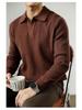 Men's Heavyweight Wool Seagull Collar Sweater - Thick Warm Business Pullover for Autumn/Winter.