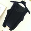 Knitted Thread Suspender Vest Women Hollow Lace Slim Tank Top Undershirt Simple Casual Solid Color Korean Fashion Spring Summer