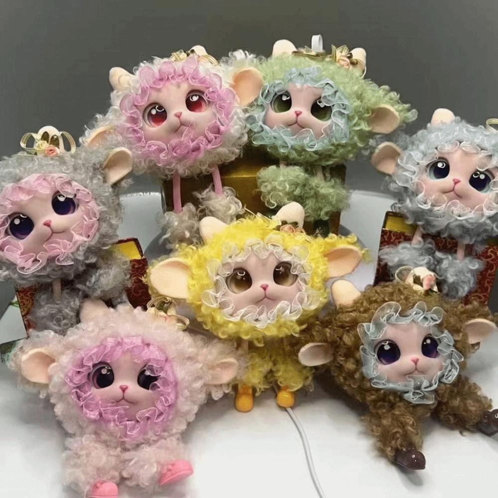 Layered Design Plush Lamb Keychain Soft Plush Mini Plush Pendant Vinyl Doll Keychain Holiday Gift