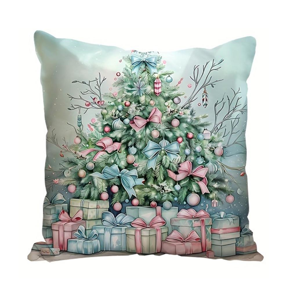 

1 шт. винтажные рождественские декоративные наволочки - Санта-Клаус, 18 x18 - мягкий короткий плюш - подходит для гостиной, спальни, дивана 450mm*450mm