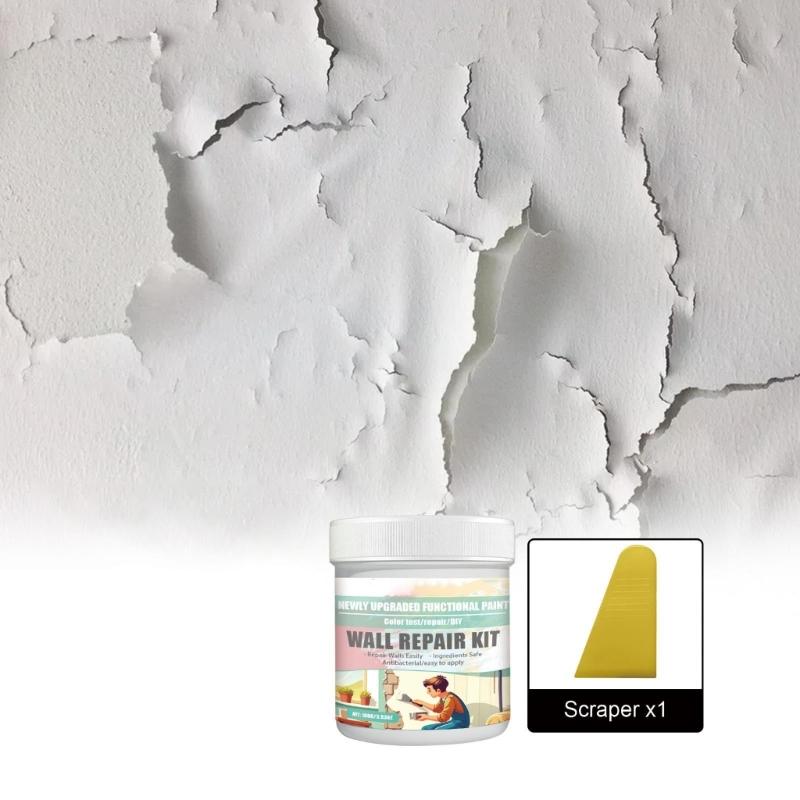 Crème de Réparation Murale Enduits de Réparation pour Plaques de Plâtre Solution Professionnelle pour Réparer les Trous dans les Murs 100g/Bouteille Enduits