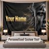 Custom Name Text Tapestry Erling Haaland Personalized Polyester Wall Tapestry For Bedroom And Room