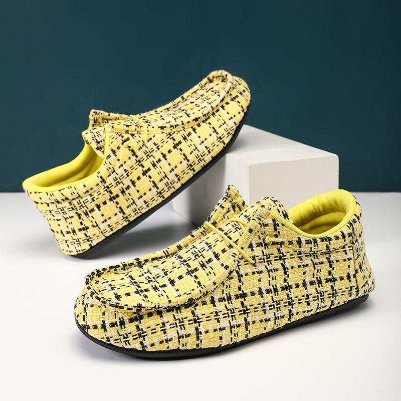 

MAEDEF Обувь Мужская Повседневная парусиновая обувь Мягкая Удобная Обувь на плоской подошве Круглый носок Черные лоферы для мужчин Легкая обувь для вождения/лодки 47 жёлтый