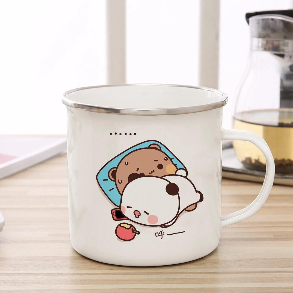 Funny Mugs Coffee Cups Cartoon Milk Mocha Bear Boob and Doodle Enamel Cup Mug Mug for Tea Drinkware Personalized Beer Travel Bar
