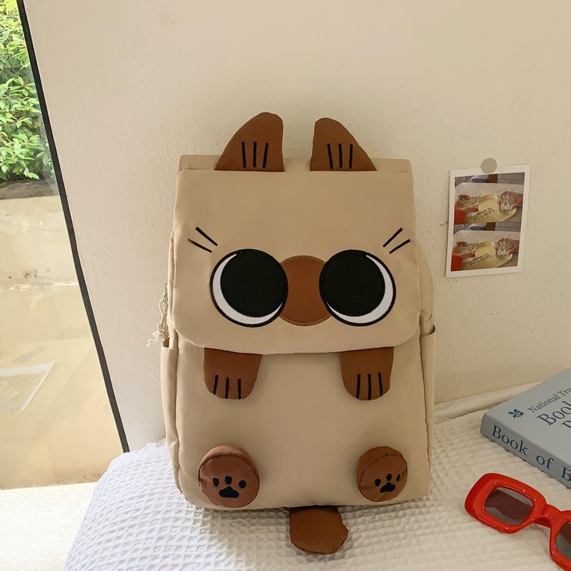 Schulranzen Süßer Siamkatzen-Rucksack Japanischer kleiner frischer Schüler-Schulranzen Bestickter lustiger Tier-Vielseitiger Freizeit-Rucksack