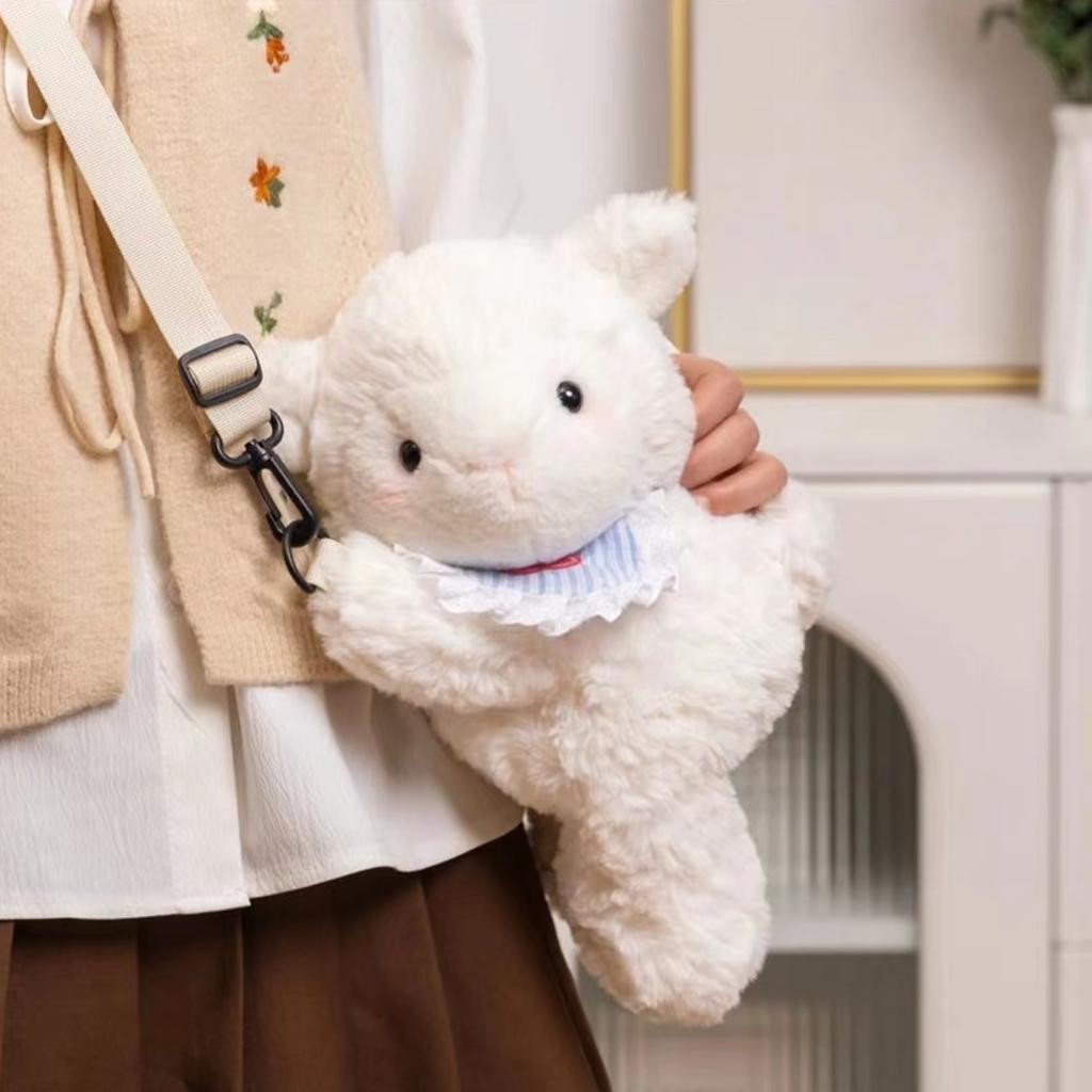30cm Lamb Plush Backpack Cute Fashion Plushie Doll Shoulder Bag Mini Knapsack Bags Girlfriend Birthday Christmas Gifts
