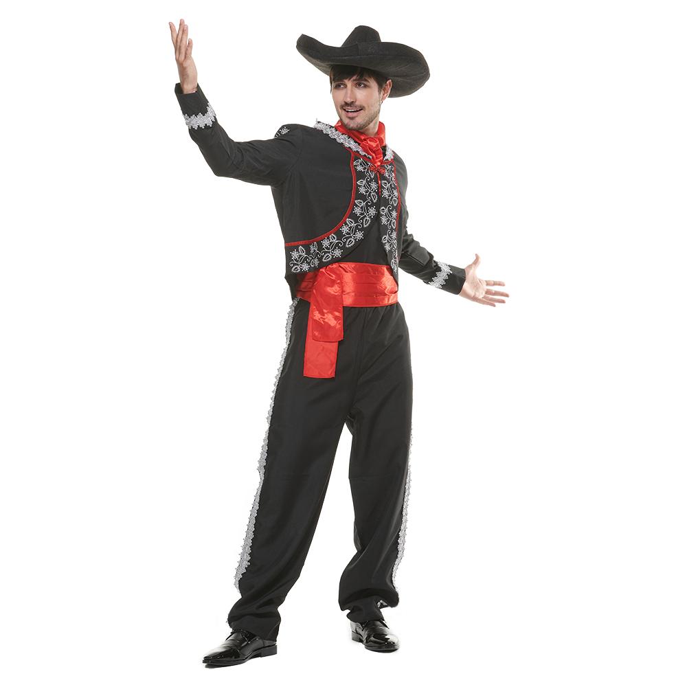 Pánský kostým Mariachi pro dospělé Tradiční den mrtvých kostým Halloween cosplay oblečení