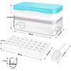 LMETJMA Ice Cube Tray with Stackable 2 Ice Trays Silicone Ice Cube Molds with Storage Bin For Freezer 64 Nuggets JTX478