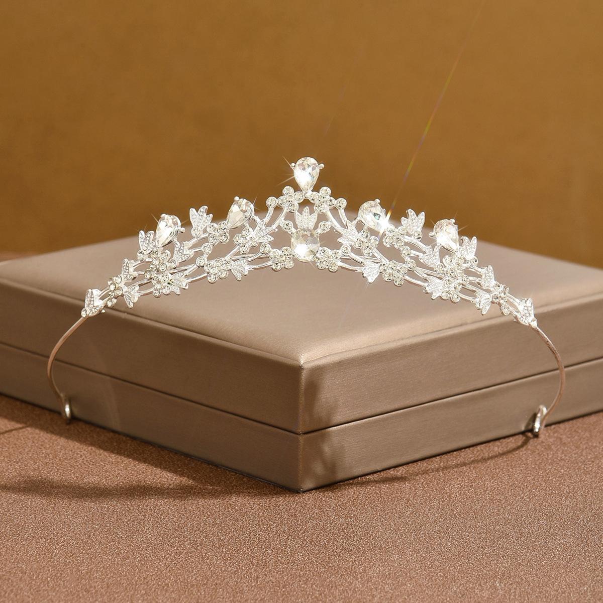 Свадебная корона Головной убор Ожерелье Серьги Три предмета Корона принцессы Аксессуары для платья на день рождения