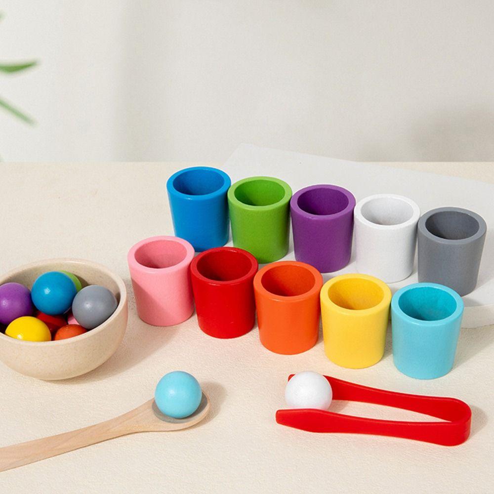 Color Matching Montessori Wooden Toy Multicolor Sorting Cognition Game  Early Learning