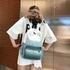 Schoolbag for Girls Backpack for Students Simple Vintage Canvas Backpack Graduated Color Versatile Campus Backpack