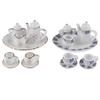 1Set Ceramic Scale 1:12 Doll House Miniature Porcelain Tea Cup Set Tableware Kitchen Dollhouse Teapot DIY Toys