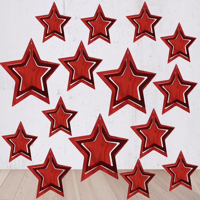 Christmas Holiday Scene Decorations Mini Snowflake Tree Star Festive Hanging Ornament