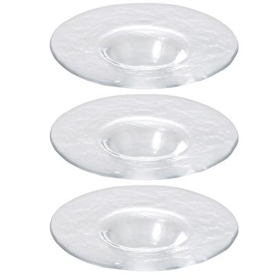 Toyo Sasaki Glass Orbit Rimmed Bowl Set of Made In Large Round Glass 46158 Plates, 176mm, 3, Japan, Plates, Dishes, Tableware,
