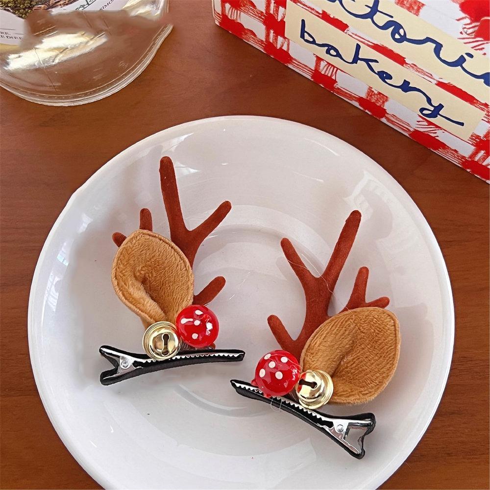 

1 pair Bowknot Children Deer Antler Hair Clip Sequin Christmas Hat Headabnd Merry Christmas Decor style 3