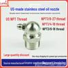 Nipplo di ingrassaggio dritto in acciaio inox NPT e coppa di pressione 1/8, 1/4, 3/8 Gomito