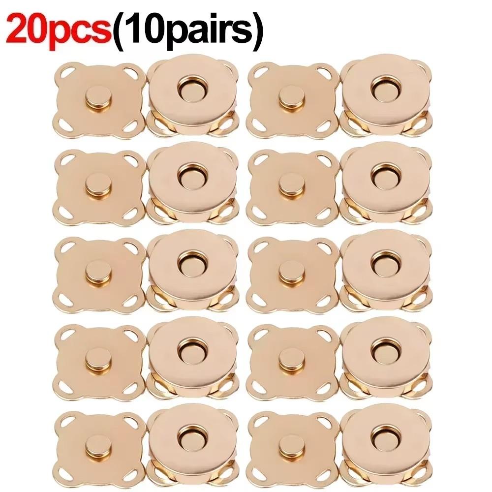 20pcs Metal Snap Magnet Button Magnetic Double Rivet Fastener Clasp Closure Buckle for Clothes Bag DIY Craft Sewing Accessories