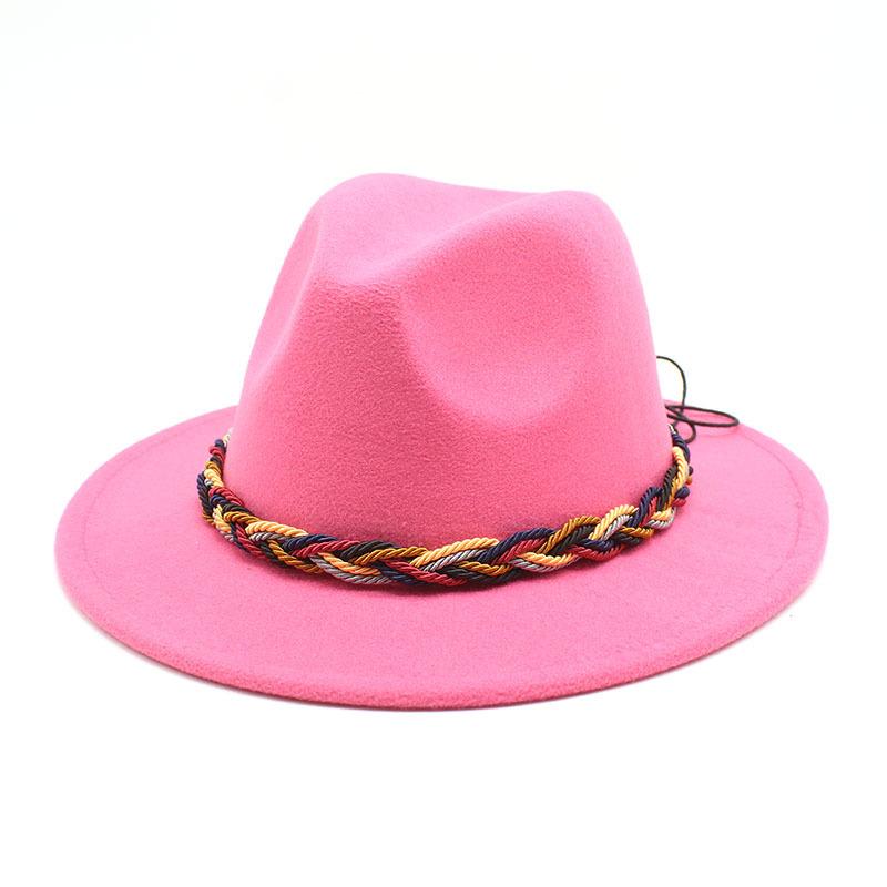 Women'S Simple Wool Top Hat Black Trend Versatile Men'S Jazz Hat Felt Hat
