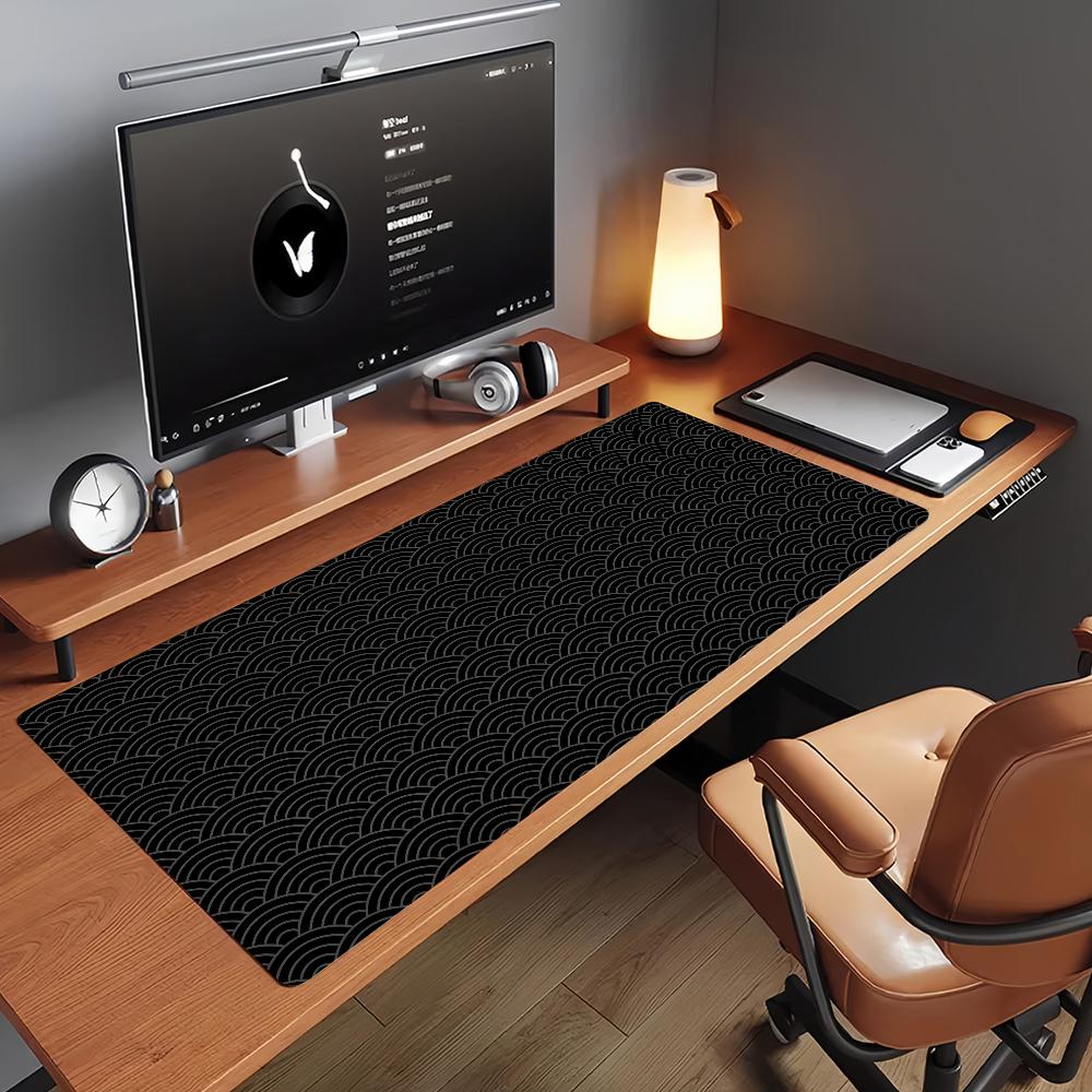 Japanese Style Seigaha Mouse Pad Non-slip Rubber Gamer Balance Computer Mat Decoracion Deskmat Laptop Office Large