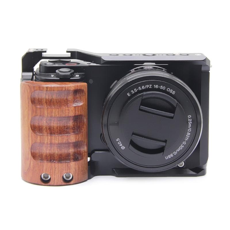 Metal Cage with Wood Handle for Song zve10 Video Shootings Accessories Cold Shoe Mics Light Extension