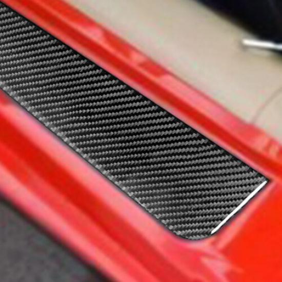 2pcs Black Carbon Fiber Car Side Door Sill Cover For Corvette C5 98 99 00 01 02