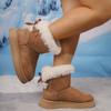 Foreign Trade 2025 New Wool Bow Decorative Casual Women's Snow Boots Thick-soled Large-size Thermal Cotton Shoes