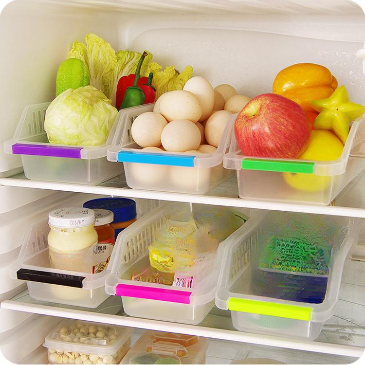 Легко сортируемый ящик для хранения вещей Пластиковый кухонный ящик для хранения вещей Прозрачная утолщенная корзина для хранения в холодильнике