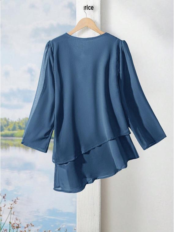 Available 2025: Versatile Summer Elegant Long Sleeve Chiffon Shirt