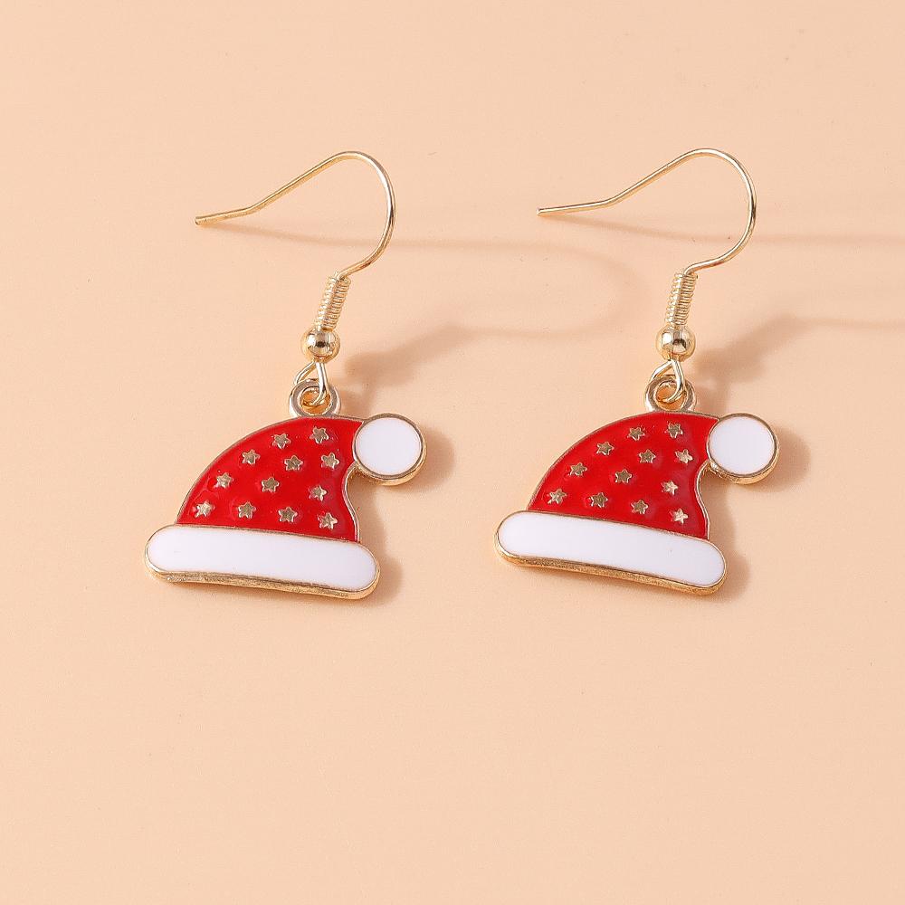 Cute Christmas Earrings Santa Claus Elk Snowman Snowflake Earrings for Women Girls X'mas New Year Jewelry Gifts