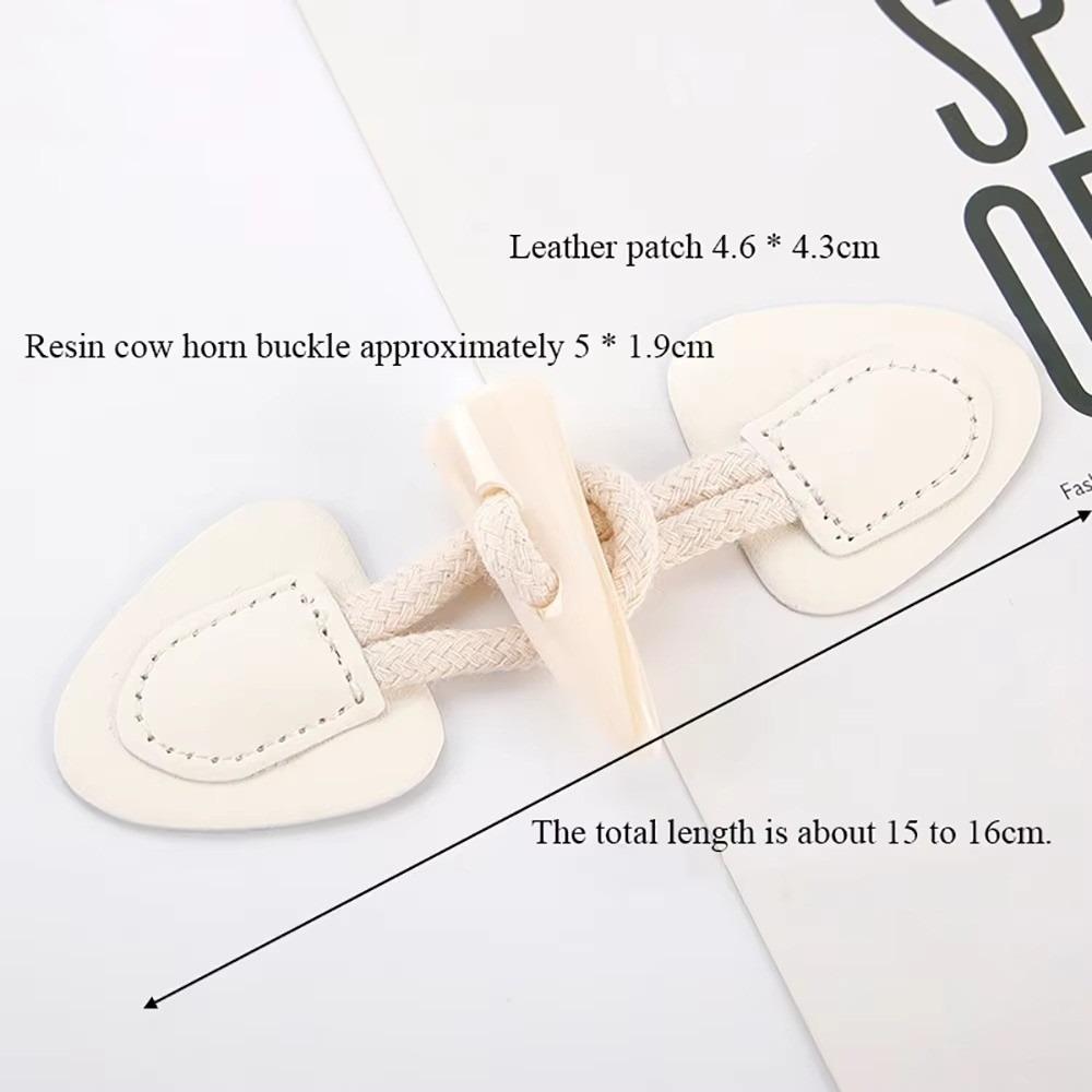 Trendy Vintage Horn Buckle PU Leather Resin Sew-On Horn Buttons Bags Decoration Fastener Sewing Crafts Button for Coats Jackets