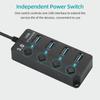 4 in 1 High speed USB3.0 Hub Converter with 4 USB3.0 Expansion Ports Independent Power Switches Support Mouse Keyboard