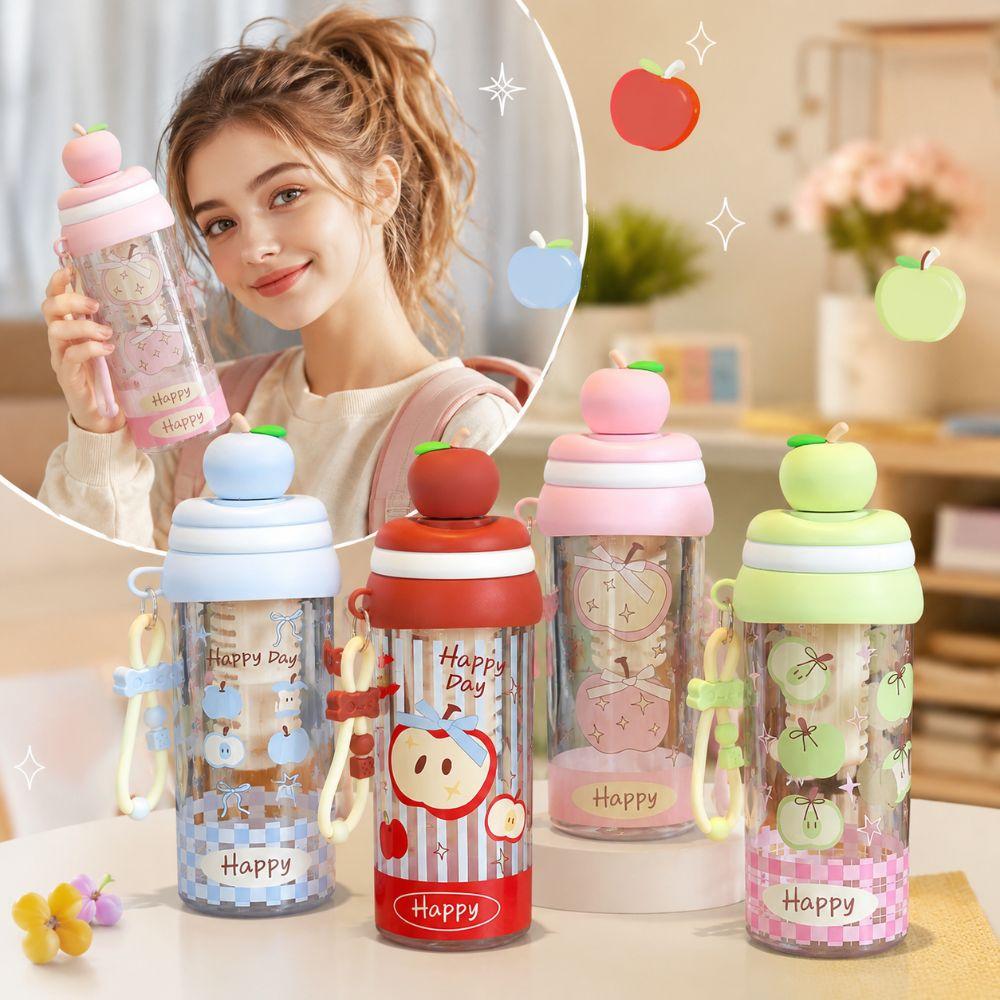 with Lanyard Student Water Bottle 750ml Portable Water Cup For Girls School Use