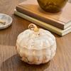 Vela em pote em formato de abóbora com três pavios e cinco cores, 18oz