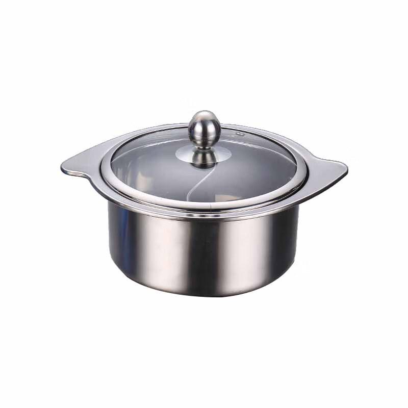 Danshi Zhiyuan Commercial 304 Stainless Steel Divided Hot Pot with Lid