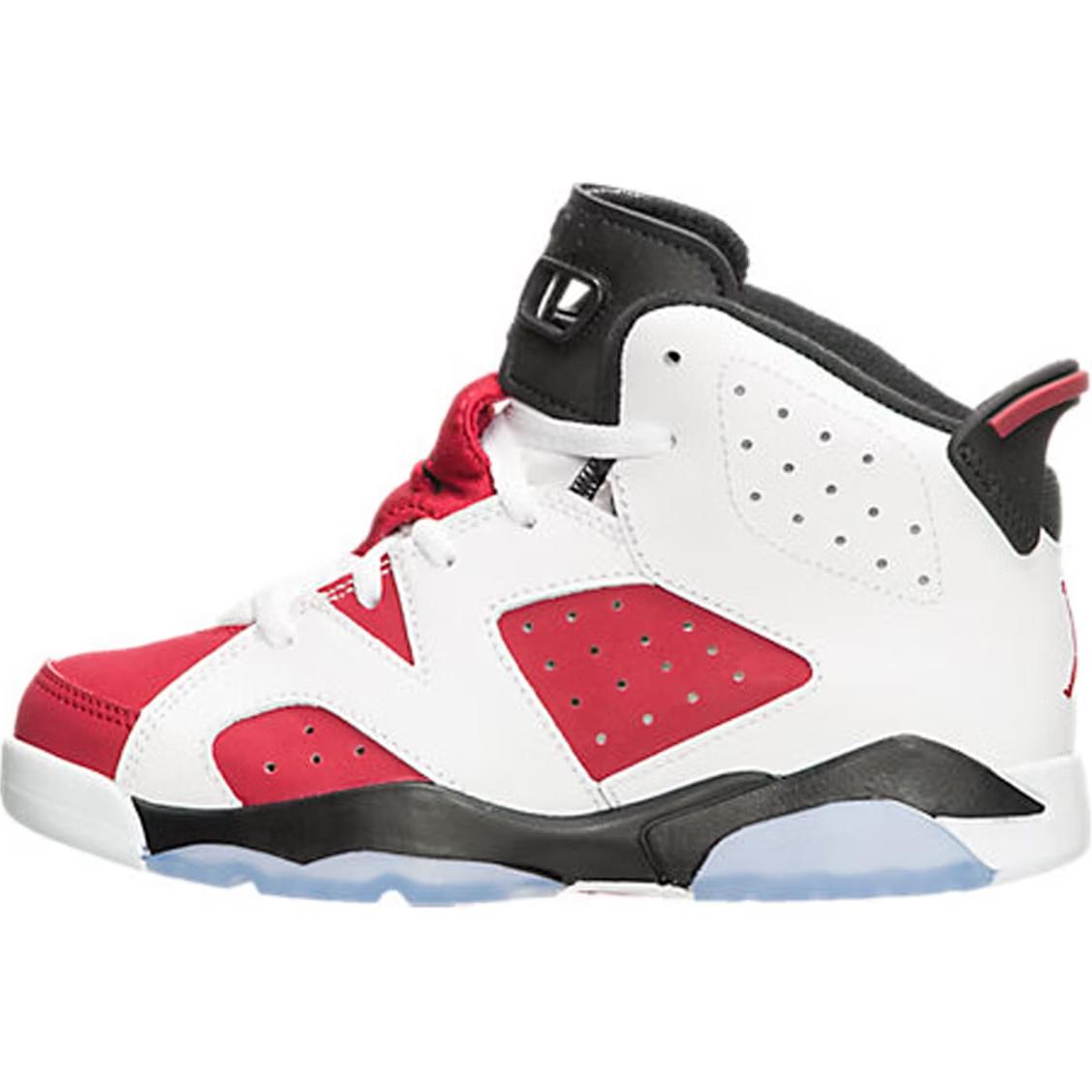 

Jordan Air Jordan 6 Slip Resistant Abrasion Resistant High top Children s Basketball Shoes White Red 384666-160 32