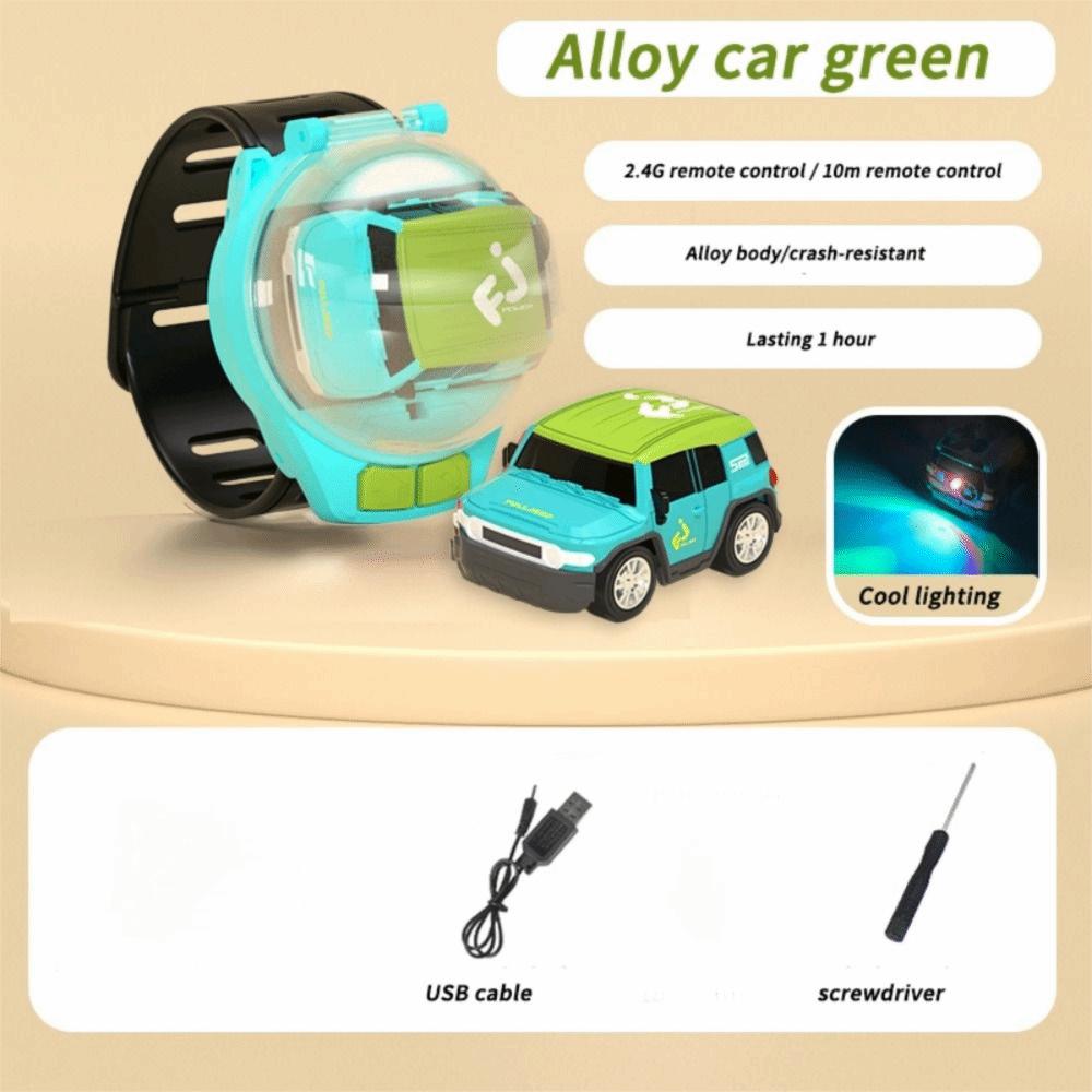 USB Charging Wireless Watch Car 2.4 GHz Mini Zinc Zinc Alloy Racing Funny Toy RC Car Boys Girls