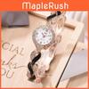 Fashion Ladies Alloy Leaf Quartz Watch Bracelet Set For Casual Wear