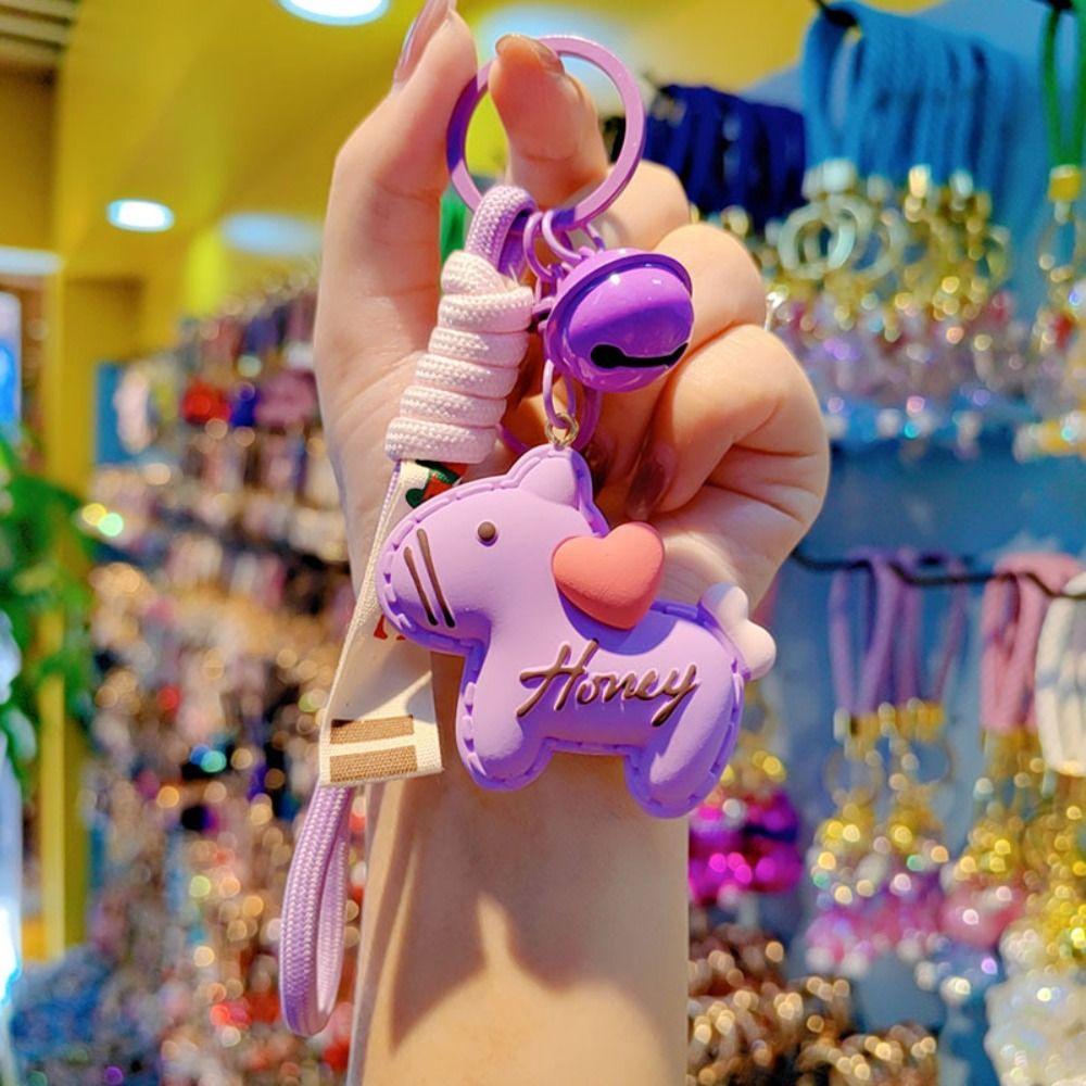 Candy Color Pony Resin Keychain Cute Design Horse Pendants Zodiac Pony Doll  Keychain Accessory