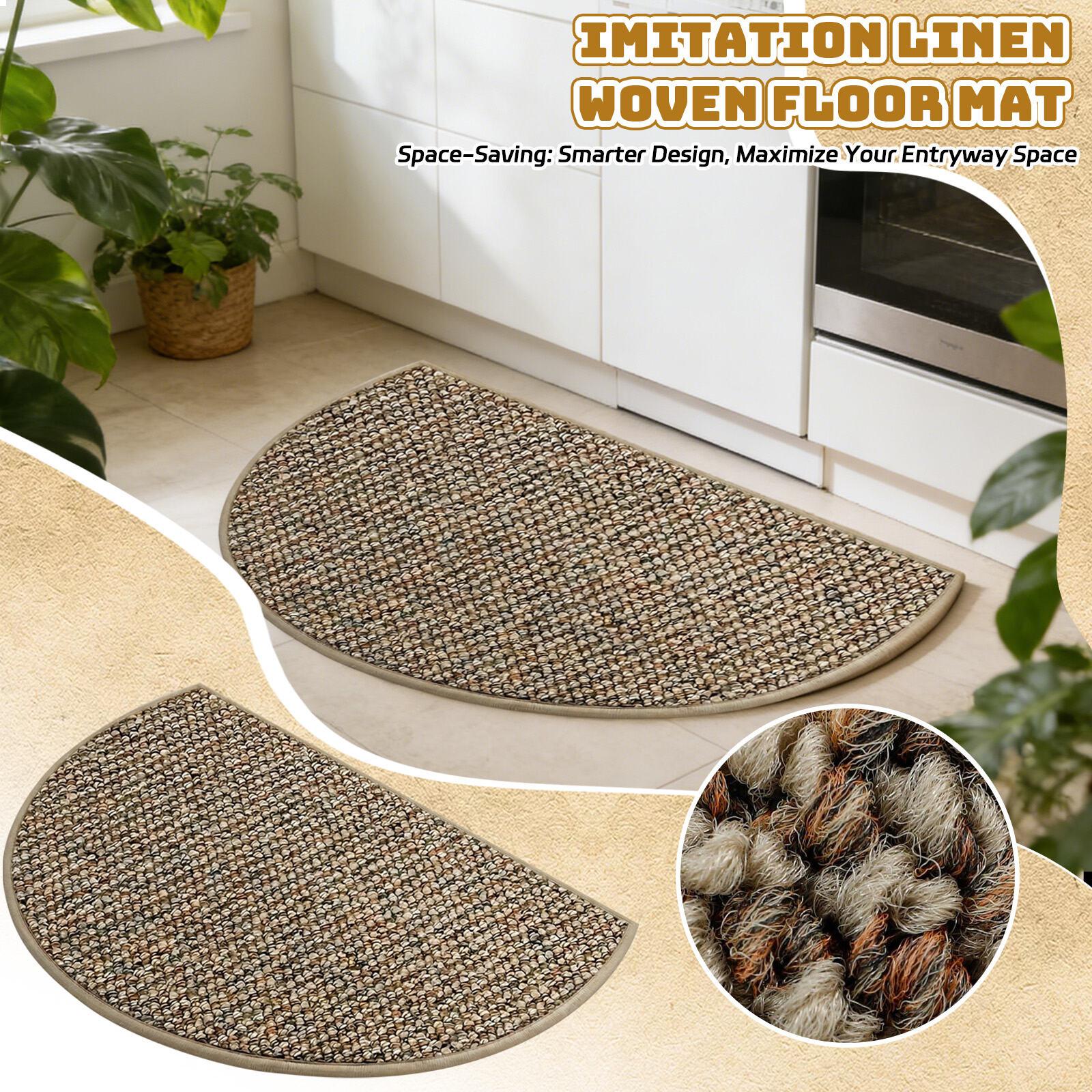 

Half Round Linen Like Floor Mat 17 In*30 In, Entry Carpet, Non Foot Mat, Keep Clean one size белый