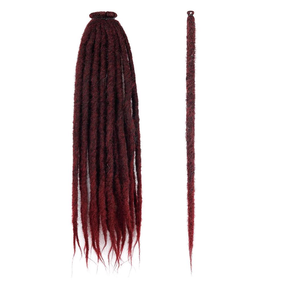 24-Inch Single Strand European & American Felt Dreadlocks Wig – Hand-Crocheted Extensions for Street Dance