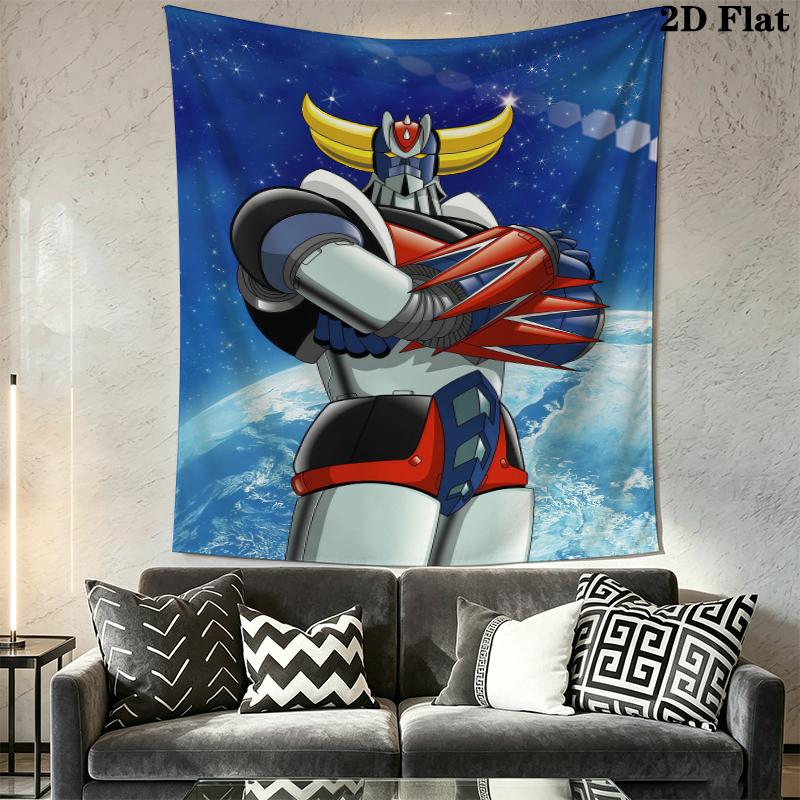 Grendizer Goldorak Wall Tapestry Aesthetic Wall Hanging Printed Fabric Blanket Decorative Tapestries for Bedroom Living Room Home Decor