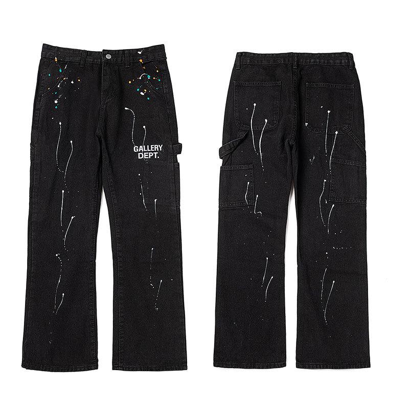 GALLERY DEPT Jeans Acampanados Retro Unisex Patchwork Desgastados con Lavado Salpicado