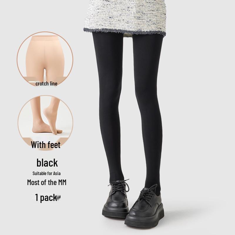 BONAS Women's Nude Velvet Fleece-Lined Pantyhose - Thick, Warm Leggings for Spring and Autumn